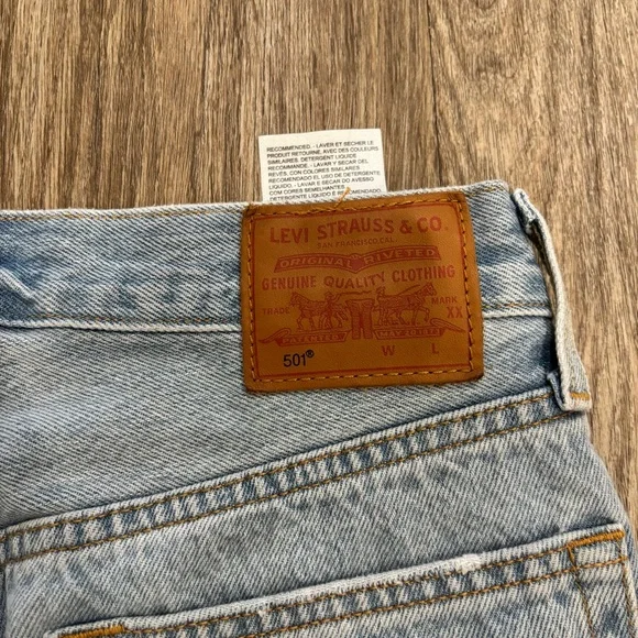 Levi's Blue Bermuda Shorts Distressed Denim